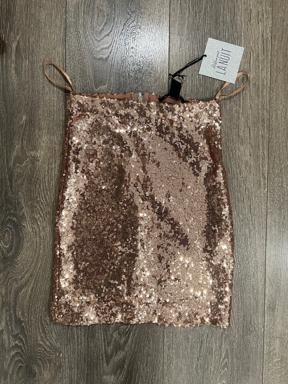 BNWT Rose gold sequins skirt - XS